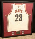 Lebron James Framed autographed Jersey with Global Authentication COA 35x39