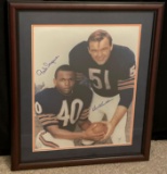 Dick Butkus and Gale Sayers Autographed Framed Print with Radtke COA 23x27