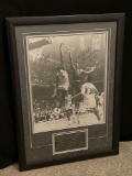 Bill Russell and Wilt Chamberlain Autographed Framed Print with PSA DNA COA 23x32