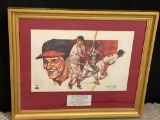 Stan Musial Autographed Framed Print with PSA DNA COA 21x25