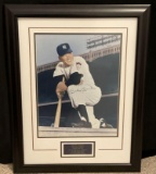 Mickey Mantle Autographed Framed Print with PSA DNA COA 30x23