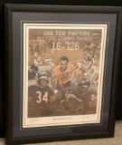 Walter Payton Autographed Framed Print with Walter Payton Foundation COA 31x26