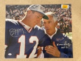 Jim Kelly and Marv Levy Autographed picture with JSA COA 16x20