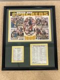 Green Bay Packers Framed Print, schedule and roster 12x15