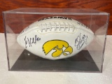 Iowa Hawkeyes Autographed Football including Chad Greenway, Allen, Ed Hinkel and Jovan Johnson