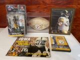 Steelers Football, Hines Ward Figurine, DVD and Hawkeye Calendar