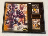 Steelers plaque and Bettis and Stewart cards