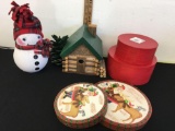 Log Cabin and Christmas boxes