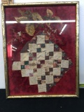 Vintage Wooden Frame Quilted Philadelphia May 10, 1840, 13?x10?