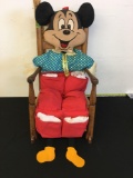 Vintage Mickey Mouse Shoes holder and child rocking chair