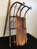Antique Childs Snow Winter Wooden Sled Beautiful Patina Sledding