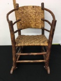 Antique Primitive Handcrafted Rocking Chair Woven