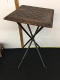 Vintage chess Board Hand Crafted Wood Stool 15?x15?