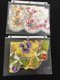 Vintage Handkerchief Flowers and Happy Birthday 12?x12?