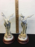Antique White Pair HERONS by Andrea 10? tall?