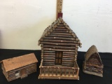 Antique houses/cabins built with twigs 14?x 11? X4?