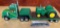 Handmade John Deere Wooden Semi, trailer and tractor