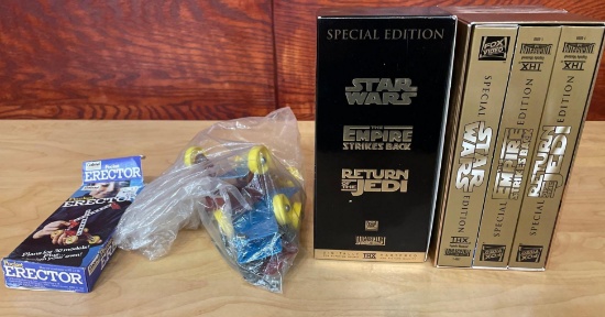 Star Wars VHS Triology and Gabriel Pocket Erector set