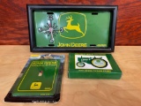 John Deere License plate clock, Light switch cover and Pewter Picture frame