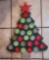 #54 Green and Red Wooden Advent Christmas Tree approximately 23x16