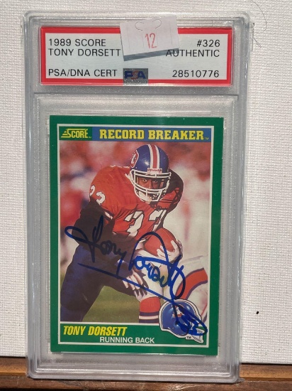 1989 Score Tony Dorsett PSA authentic autograph