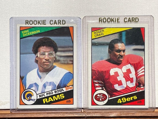 2x-1984 Topps Eric Dickerson and Roger Craig Rookie cards