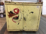 Metal cabinet with paints, glitters all for car painting