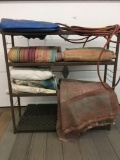 Shelf with blankets and more