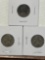 Lot of 3 war time nickels 1943,44,45