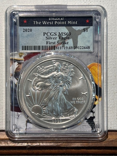 2020 Silver Eagle PCGS MS69 First Strike West Point Mint