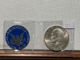 1973 Eisenhower Silver Dollar UNC
