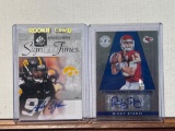 2011 US SP Adrian Clayborn and 2012 Panini Ricky Stanzi 257/299 Autographed cards