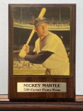 Mickey Mantle plaque with photo