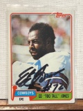 1981 Topps Ed Too Tall Jones Autographed Card Obtained by seller through mail
