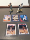 Starting Lineup figurines including Berra, and Mo Vaughn plus USA cards