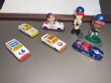 Mini Figurines and cars As, Expos. Astros. Braves, Bills plus