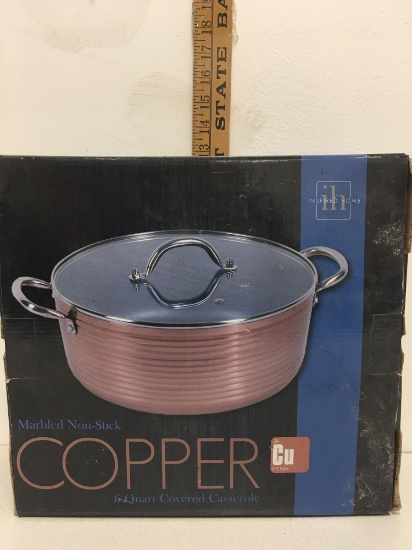Inspired home copper 6 qt casserole