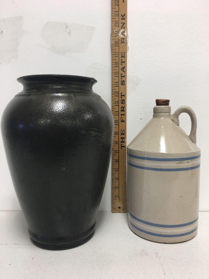 Glass Vase and Stoneware