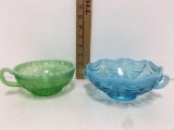 Abalone Blue Opalescent Glass Bowl Early