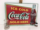Coca-Cola Sign 12?x17? and Guernsey Herd bottle
