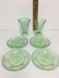 Vintage depression glass Green Bread and Butter Plate