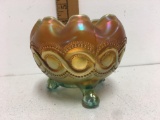 Vintage Northwood Beaded Cable Rosebowl Carnival Glass Bowl