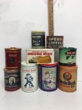 Vintage Tin Lot - Norton salt , Cracker Jack and more