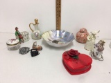 Lot of Figurines CUSTARD GOLD TRIM HAND PAINTED SIGNED