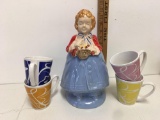 Little Red Riding Hood Cookie Jar and mugs