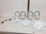 Fire -King cup glass , white glass plates and more