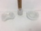 Vtg Hobnail Opalescent Candy Dish Bowl Ruffled Clear Glass White Rim Fenton 6