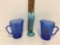 Vintage Cobalt Blue Shirley Temple Small Milk Pitcher and Vase 6? tall