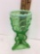 Northwood Beads & Bark Green Opalescent Novelty EAPG Vase c. 1903