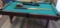 Halex Pool Table Tabletop Game W/ Balls Wood Cue Sticks
